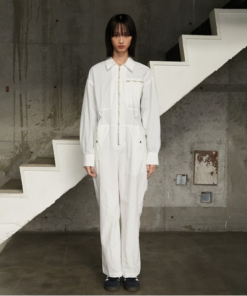 サルセーション　ジャンプスーツ　M 　ホワイト LA PEAU DE GEM（ラポドゥジェム）の「【LA PEAU DE GEM】ワーク