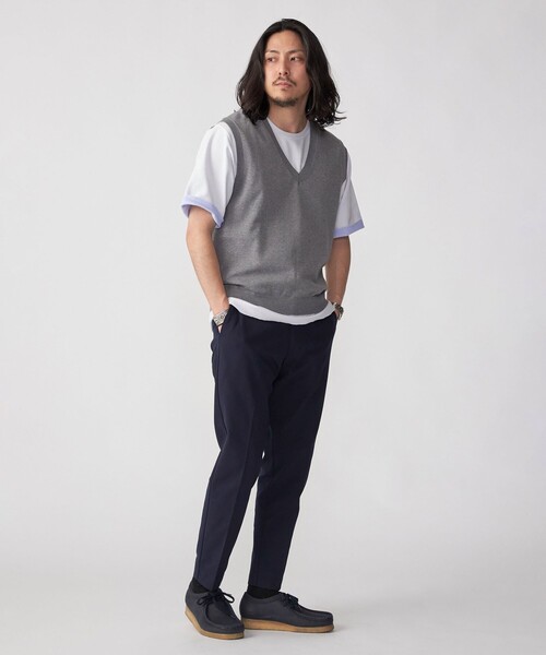 SHIPS（シップス）の「SHIPS: 〈手洗い可能〉12ゲージ コットン Vネック ニット ベスト（ベスト・メンズ・ネイビー/ダークグレー/ライトグレー・MEDIUM/SMALL/LARGE）」の11枚目の写真