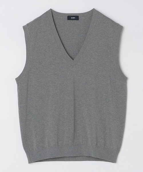 SHIPS（シップス）の「SHIPS: 〈手洗い可能〉12ゲージ コットン Vネック ニット ベスト（ベスト・メンズ・ネイビー/ダークグレー/ライトグレー・MEDIUM/SMALL/LARGE）」の21枚目の写真
