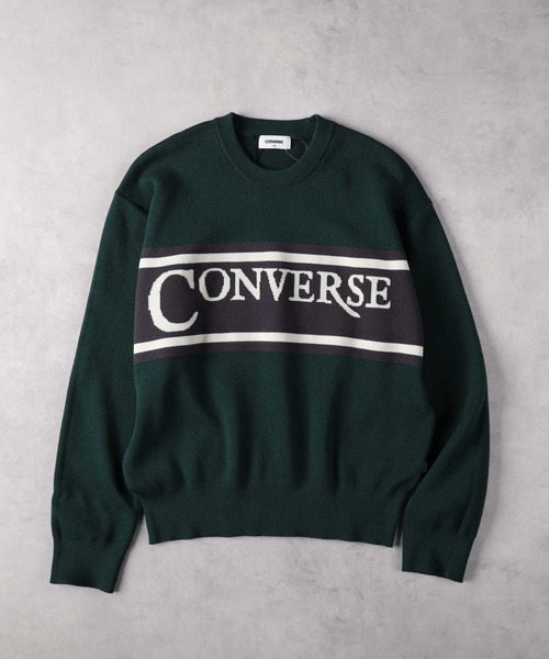 CONVERSE（コンバース）の「【CONVERSE】ジャガードニット（ニット/セーター・レディース・グリーン/オフホワイト/ワイン・M）」の3枚目の写真
