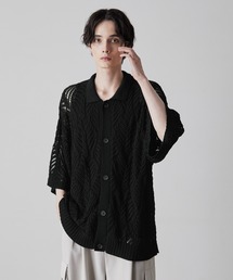 CLEL（クレイル）の「【CLEL】Openwork Loose Mesh Crew Neck Cardigan/透かし編みルース メッシュクルーネックカーディガン（カーディガン/ボレロ）」