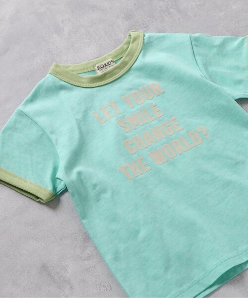 F.O.KIDS(エフオーキッズ)の「カラーへザーメッセージTシャツ(Tシャツ/カットソー・キッズ・チャコール/オレンジ/グリーン・80/90/95/100/110/120/130/140/150)」の3枚目の写真