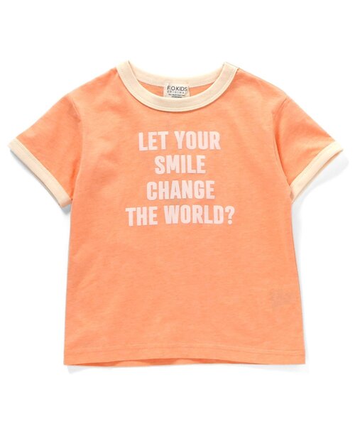 F.O.KIDS(エフオーキッズ)の「カラーへザーメッセージTシャツ(Tシャツ/カットソー・キッズ・チャコール/オレンジ/グリーン・80/90/95/100/110/120/130/140/150)」の9枚目の写真