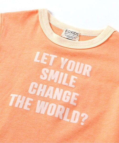 F.O.KIDS(エフオーキッズ)の「カラーへザーメッセージTシャツ(Tシャツ/カットソー・キッズ・チャコール/オレンジ/グリーン・80/90/95/100/110/120/130/140/150)」の11枚目の写真
