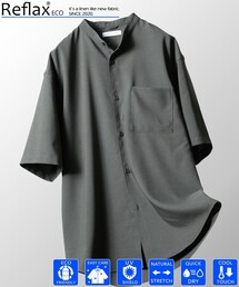 FREAK'S STORE | Reflax/リフラクス バンドカラー ショートスリーブシャツ/リラックスフィット(シャツ/ブラウス)