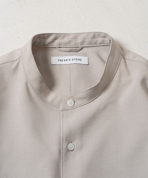 FREAK'S STORE（フリークスストア）の「Reflax/リフラクス バンドカラー ショートスリーブシャツ/リラックスフィット（シャツ/ブラウス・メンズ・オフホワイト/オリーブ/チャコールグレー/ブラック・SMALL/MEDIUM/LARGE）」の5枚目の写真