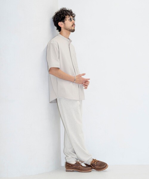 FREAK'S STORE（フリークスストア）の「Reflax/リフラクス バンドカラー ショートスリーブシャツ/リラックスフィット（シャツ/ブラウス・メンズ・オフホワイト/オリーブ/チャコールグレー/ブラック・SMALL/MEDIUM/LARGE）」の15枚目の写真