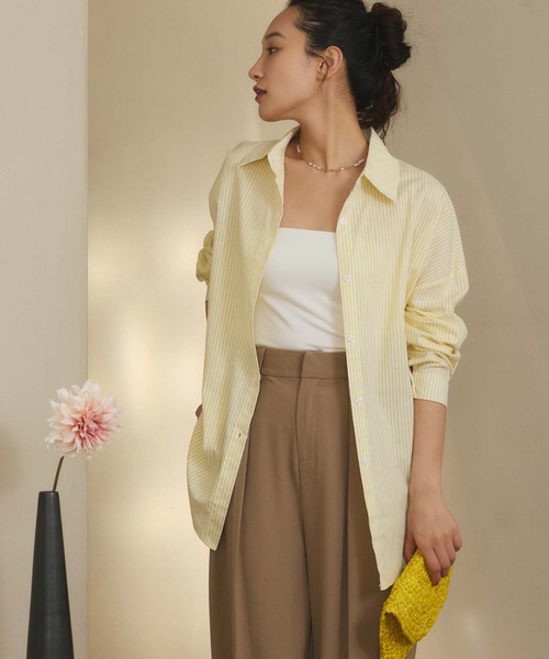 Edit Sheen（エディットシーン）の「ツータックとろみストレートパンツ（スラックス・レディース・ブラック/ホワイト/ベージュ・M）」の6枚目の写真