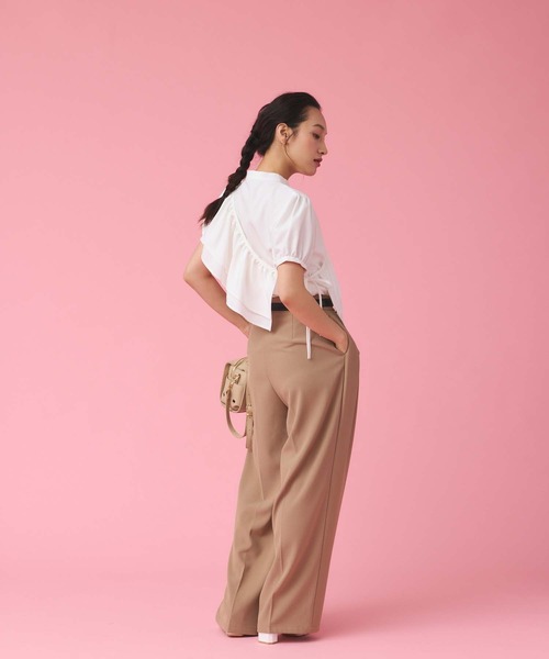 Edit Sheen（エディットシーン）の「ツータックとろみストレートパンツ（スラックス・レディース・ブラック/ホワイト/ベージュ・M）」の9枚目の写真