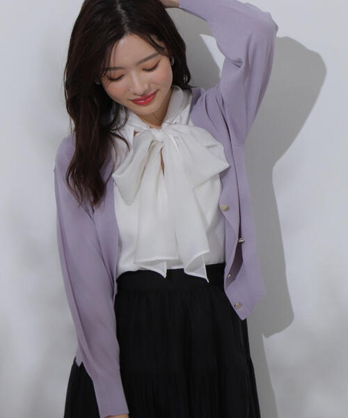 PROPORTION BODY DRESSING（プロポーションボディドレッシング）の「シアービックリボンブラウス / 1214110504（シャツ/ブラウス・レディース・イエロー/ホワイト/グリーン/ブラック・SMALL/MEDIUM）」の21枚目の写真