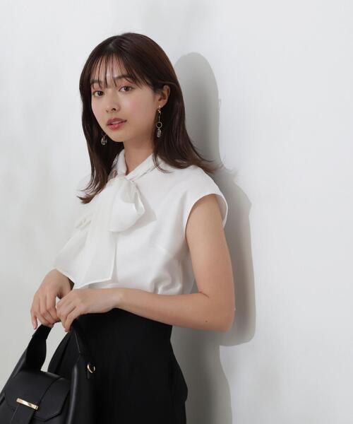 PROPORTION BODY DRESSING（プロポーションボディドレッシング）の「シアービックリボンブラウス / 1214110504（シャツ/ブラウス・レディース・イエロー/ホワイト/グリーン/ブラック・SMALL/MEDIUM）」の2枚目の写真