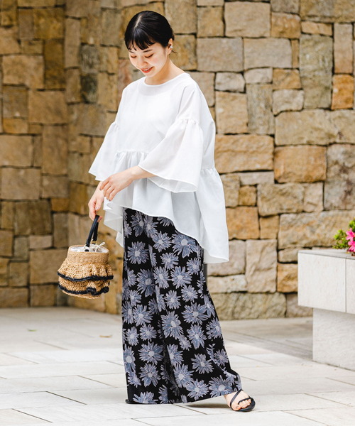 ITEMS URBANRESEARCH（アイテムズ アーバンリサーチ）の「シアーティアードブラウス（シャツ/ブラウス・レディース・ブラック/オフホワイト/ミント・FREE）」の8枚目の写真