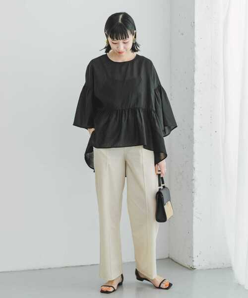 ITEMS URBANRESEARCH（アイテムズ アーバンリサーチ）の「シアーティアードブラウス（シャツ/ブラウス・レディース・ブラック/オフホワイト/ミント・FREE）」の20枚目の写真