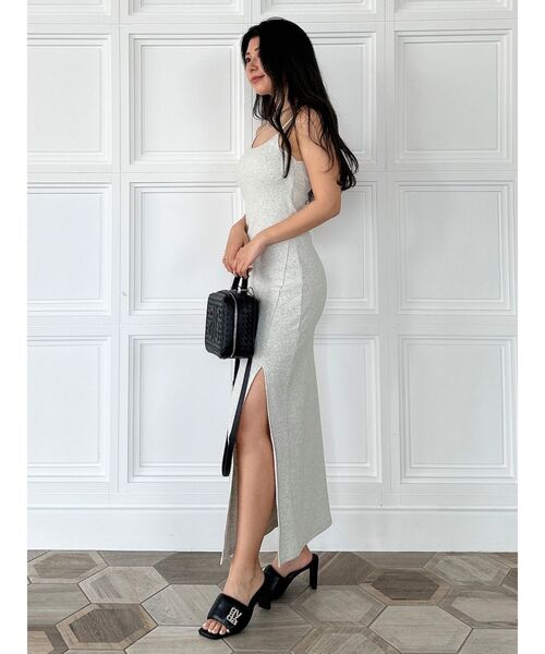 GYDA（ジェイダ）の「SIDEスリットテレコキャミロングワンピース（ワンピース・レディース・グリーン/ライトグレー/ブラック・FREE）」の15枚目の写真