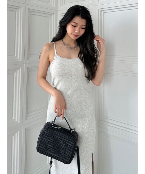 GYDA（ジェイダ）の「SIDEスリットテレコキャミロングワンピース（ワンピース・レディース・グリーン/ライトグレー/ブラック・FREE）」の16枚目の写真