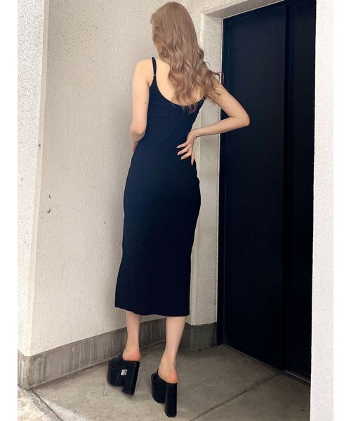 GYDA（ジェイダ）の「SIDEスリットテレコキャミロングワンピース（ワンピース・レディース・グリーン/ライトグレー/ブラック・FREE）」の22枚目の写真