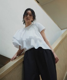 ecrel アシメフリルTシャツ セール】アシンメトリーフリルTシャツ（Tシャツ/カットソー