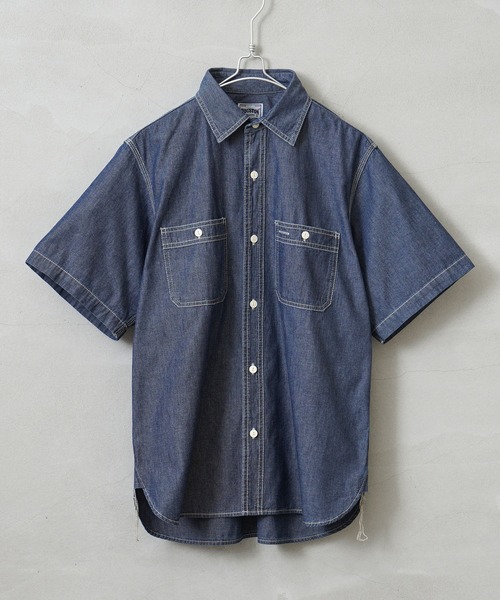 HOUSTON（ヒューストン）の「USN COTTON S/S WORK SHIRT（シャツ/ブラウス・メンズ・ブルー系その他2/ブルー系その他/インディゴブルー・XL/L/XXL/M）」の3枚目の写真