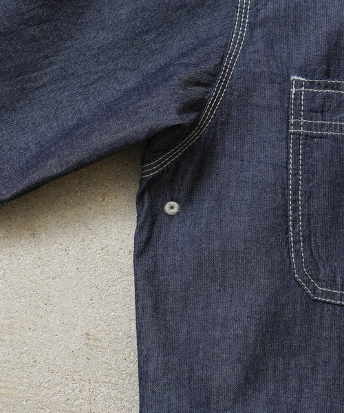 HOUSTON（ヒューストン）の「USN COTTON S/S WORK SHIRT（シャツ/ブラウス・メンズ・ブルー系その他2/ブルー系その他/インディゴブルー・XL/L/XXL/M）」の10枚目の写真