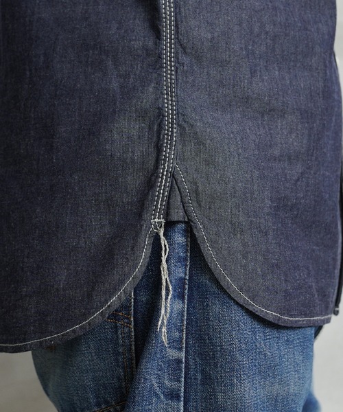 HOUSTON（ヒューストン）の「USN COTTON S/S WORK SHIRT（シャツ/ブラウス・メンズ・ブルー系その他2/ブルー系その他/インディゴブルー・XL/L/XXL/M）」の14枚目の写真