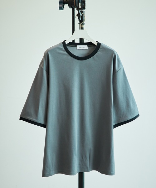ADAM ET ROPE'(アダムエロペ)の「【WEB限定】カラーミックス リンガー ショートスリーブ Tシャツ / ユニセックス(Tシャツ/カットソー・メンズ・グレー/ブルー/オフホワイト/ダークブラウン・S/L/M)」の2枚目の写真