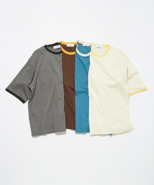 ADAM ET ROPE'(アダムエロペ)の「【WEB限定】カラーミックス リンガー ショートスリーブ Tシャツ / ユニセックス(Tシャツ/カットソー・メンズ・グレー/ブルー/オフホワイト/ダークブラウン・S/L/M)」の8枚目の写真