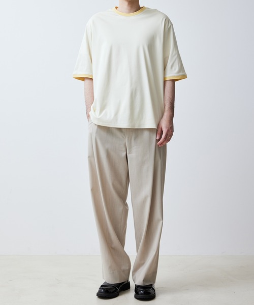 ADAM ET ROPE'(アダムエロペ)の「【WEB限定】カラーミックス リンガー ショートスリーブ Tシャツ / ユニセックス(Tシャツ/カットソー・メンズ・グレー/ブルー/オフホワイト/ダークブラウン・S/L/M)」の14枚目の写真