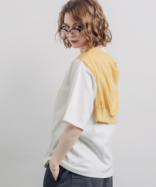 MUHET(ミュエータ)の「ロゴ刺繍Tシャツ(Tシャツ/カットソー・レディース・ネイビー/レッド/杢グレー/オフホワイト・X-LARGE/MEDIUM)」の9枚目の写真
