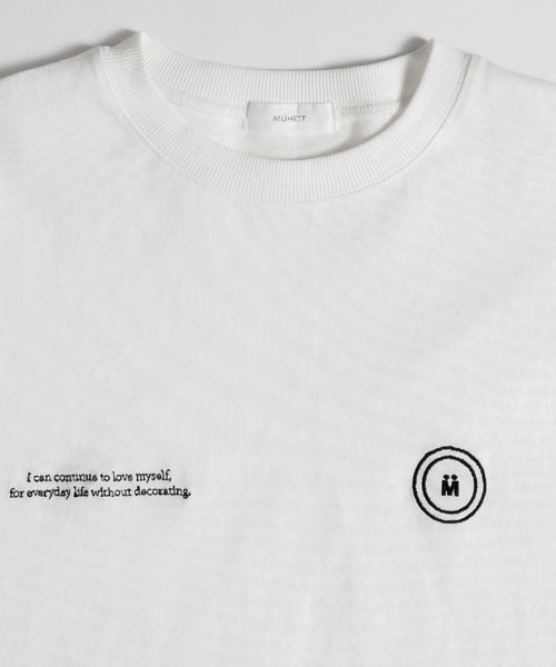 MUHET(ミュエータ)の「ロゴ刺繍Tシャツ(Tシャツ/カットソー・レディース・ネイビー/レッド/杢グレー/オフホワイト・X-LARGE/MEDIUM)」の7枚目の写真