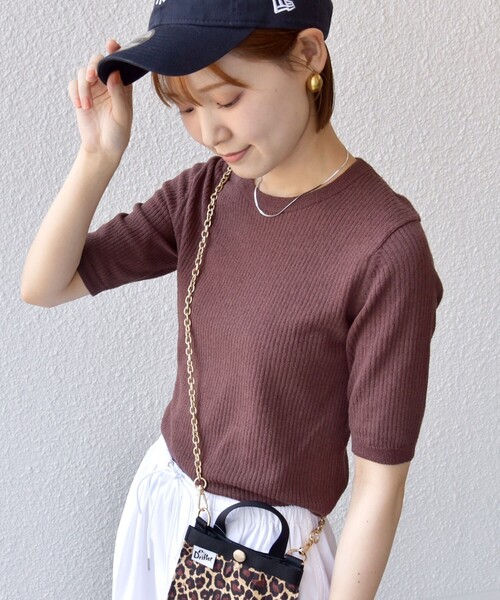 【セール】〈手洗い可能〉コットン ナイロン リブ ニット TEE（ニット/セーター）｜SHIPS（シップス）