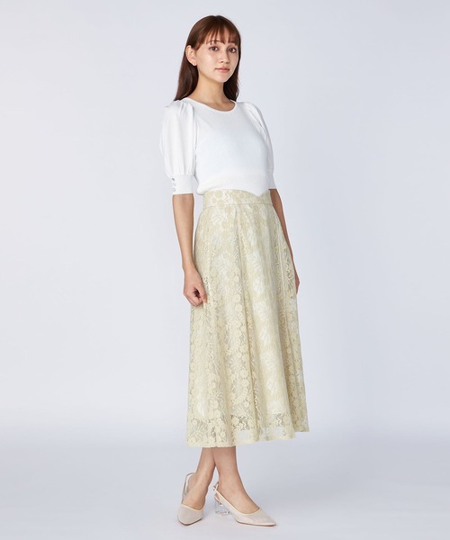 LAISSE PASSE（レッセパッセ）の「ボリュームスリーブ五分袖プルオーバー（ニット/セーター・レディース・ライトブルー/ブラック/イエロー/アイボリー/スモークピンク・MEDIUM）」の10枚目の写真