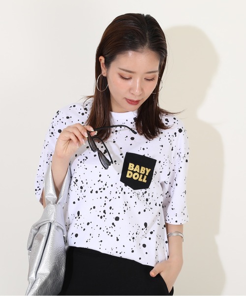 BABYDOLL（ベビードール）の「親子お揃い スプラッシュ Tシャツ 9514A（Tシャツ/カットソー・レディース・ブラック/ホワイト・XL/M/S/L）」の2枚目の写真