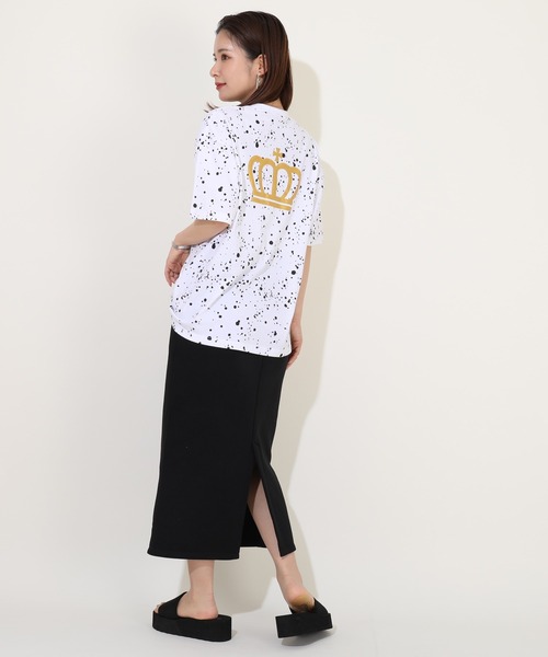BABYDOLL（ベビードール）の「親子お揃い スプラッシュ Tシャツ 9514A（Tシャツ/カットソー・レディース・ブラック/ホワイト・XL/M/S/L）」の6枚目の写真