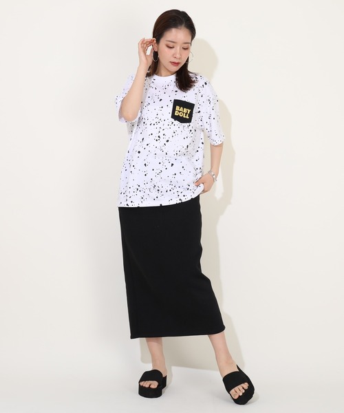 BABYDOLL（ベビードール）の「親子お揃い スプラッシュ Tシャツ 9514A（Tシャツ/カットソー・レディース・ブラック/ホワイト・XL/M/S/L）」の9枚目の写真