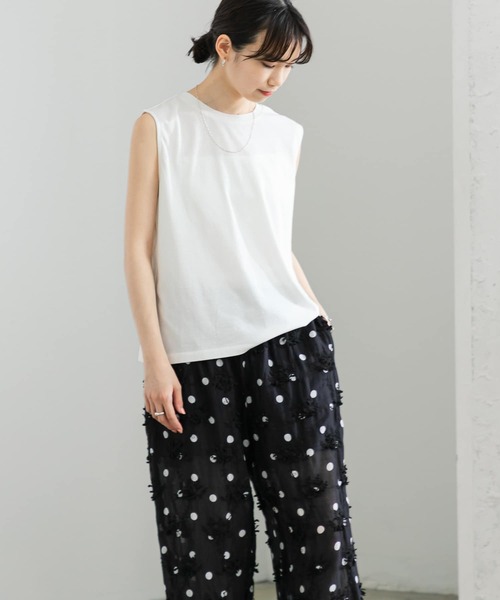 URBAN RESEARCH(アーバンリサーチ)の「『UR TECH ひやサラクール』ノースリーブカットソー(Tシャツ/カットソー・レディース・オフホワイト/ブルー系その他/チャコールグレー・FREE)」の6枚目の写真