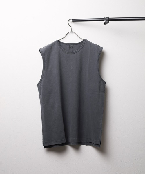 B.I.D.(ビーアイディー)の「《ピグメント加工 ヴィンテージライク ノースリーブシャツ(Tシャツ/カットソー・レディース・スミクロ/ベージュ・LARGE/MEDIUM/X-LARGE)」の1枚目の写真