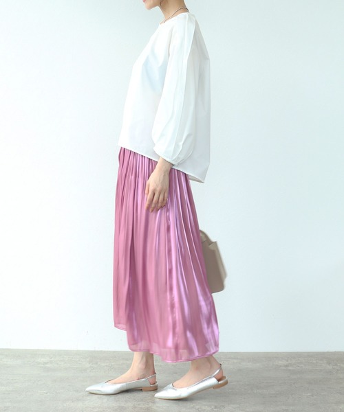 TITE IN THE STORE（ティテ　インザ　ストア）の「タイプライタータックブラウス（シャツ/ブラウス・レディース・ブラック/オフホワイト/ブルー・38）」の7枚目の写真