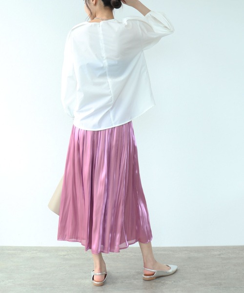 TITE IN THE STORE（ティテ　インザ　ストア）の「タイプライタータックブラウス（シャツ/ブラウス・レディース・ブラック/オフホワイト/ブルー・38）」の8枚目の写真