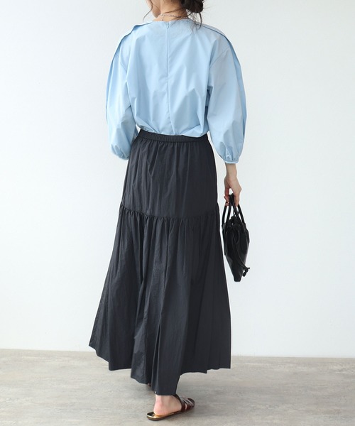 TITE IN THE STORE（ティテ　インザ　ストア）の「タイプライタータックブラウス（シャツ/ブラウス・レディース・ブラック/オフホワイト/ブルー・38）」の11枚目の写真