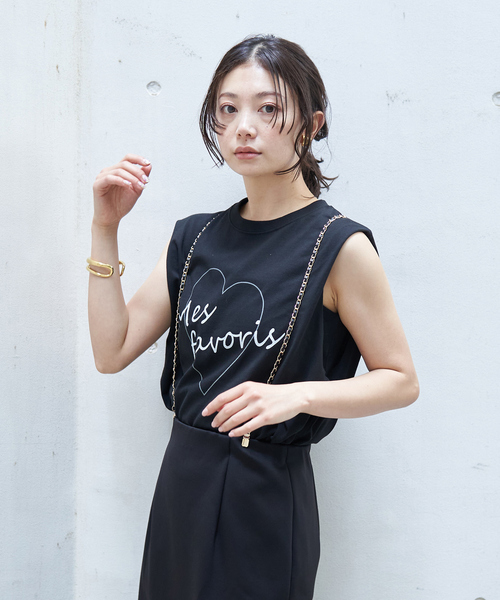 Rouge vif Anna（ルージュヴィフアンナ）の「ハートロゴノースリボックスTEE（Tシャツ/カットソー・レディース・ホワイト/ブラック・フリー）」の20枚目の写真