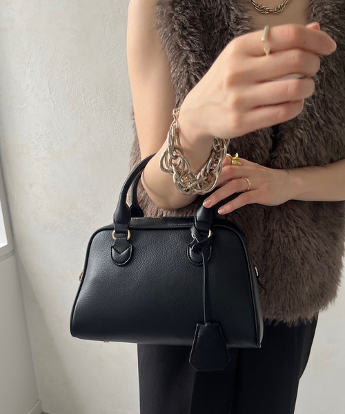 DouDou（ドゥドゥ）の「【WEB限定】 フェイクレザーボストンバッグ（ショルダーバッグ・レディース・オリーブ/ブラック・FREE）」の13枚目の写真