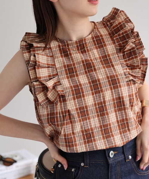 新品モスキーノMOSCHINOタータンチェックフリルブラウス赤#40#42 モスキーノ タータンチェックフリルブラウス 赤 #40 #42 MOSCHINO