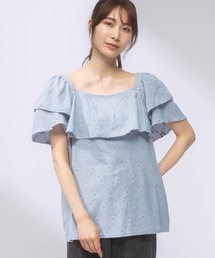 AnNet（アネット）の「ラッフルデザイン 総刺繍 スクエアネック ブラウス（シャツ/ブラウス）」