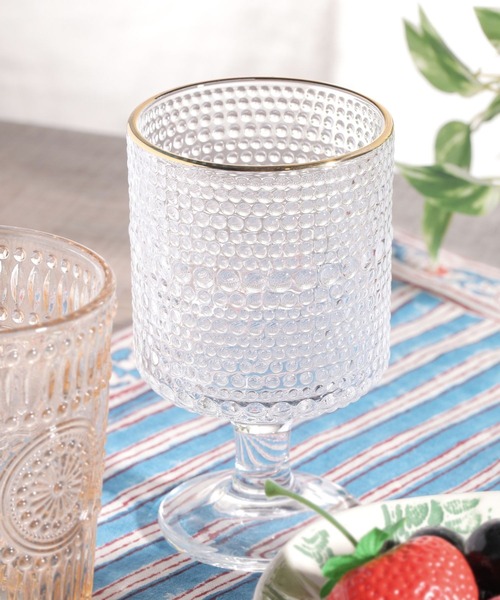 セール】エンボスステムゴブレットグラス（グラス/マグカップ