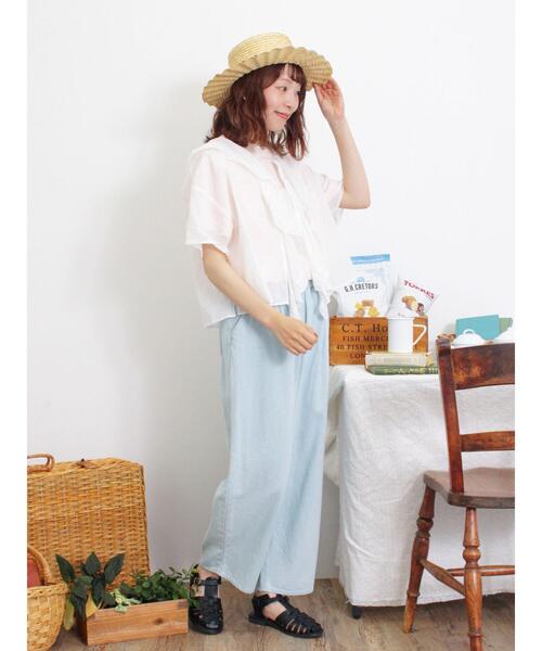 Samansa Mos2（サマンサ モスモス）の「デニムイージーパンツ（その他パンツ・レディース・サックスブルー/ブルー・F）」の6枚目の写真