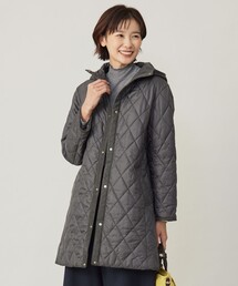 【WEB限定カラーあり・洗える】コンパクトタフタキルティング フーデッド コート