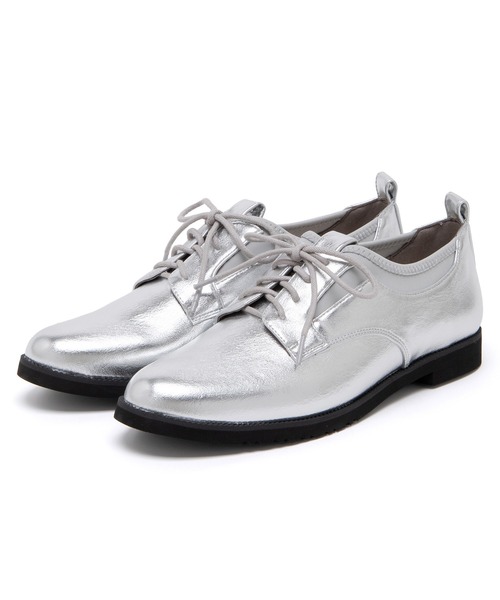JELLY BEANS（ジェリービーンズ）の「ストレッチトップラインレースアップマニッシュシューズ(204-44014)JELLY BEANS(ジェリービーンズ)（ドレスシューズ・レディース・グレイッシュベージュ/シルバー・22.5/23/23.5/24/24.5）」の4枚目の写真