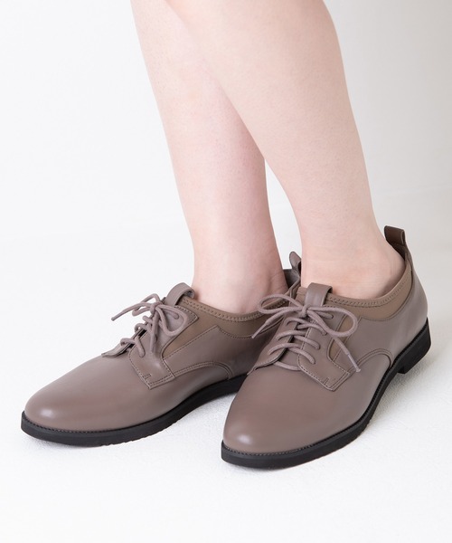 JELLY BEANS（ジェリービーンズ）の「ストレッチトップラインレースアップマニッシュシューズ(204-44014)JELLY BEANS(ジェリービーンズ)（ドレスシューズ・レディース・グレイッシュベージュ/シルバー・22.5/23/23.5/24/24.5）」の12枚目の写真
