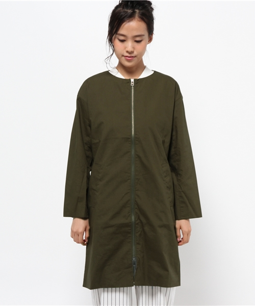 CIAOPANIC（チャオパニック）の「【Ciaopanic】　ノーカラージップコート（その他アウター・レディース・ベージュ/カーキ・FREE）」の3枚目の写真