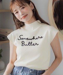 チェーンロゴボトルネックニットトップス
